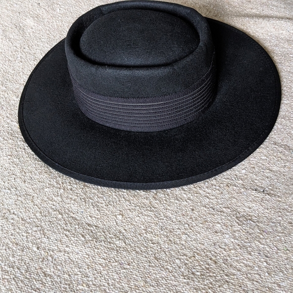 Luna Blum x Olive & Pique OOAK Hand Painted Lightning Bolt Wool Black Hat - Picture 12 of 16